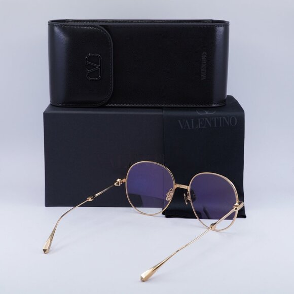 Valentino V-STUD-III VLX-136C Round Eyeglasses 56mm - Rose Gold - Picture 3 of 9